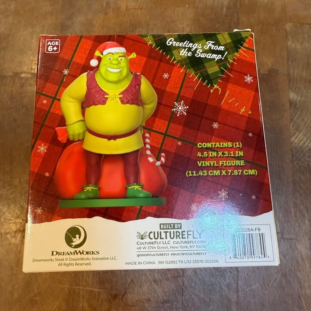 DreamWorks Shrek Festive Vinyl Figure - Green, Red & Yellow Christmas Figurine